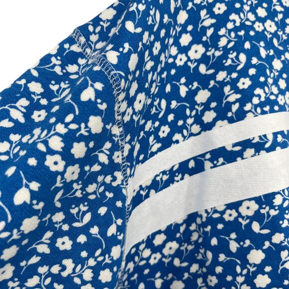 ADDISON BAY Lombard Crew Neck Pullover Top Courtside Blue Floral Cotton Sm NEW - Picture 7 of 14